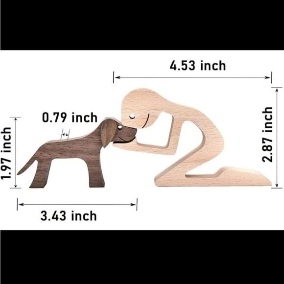 COPY - Man&dog wooden figurine art - Picture 2 of 3
